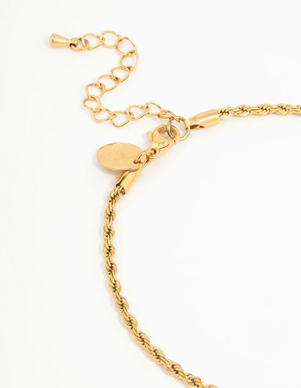 Waterproof Gold Plated Stainless Steel Rope & Chain Anklets 2-Pack