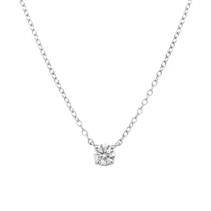White Gold Solitaire Diamond Necklace