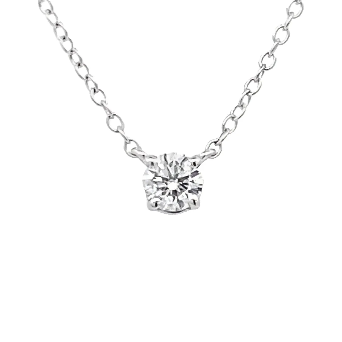 White Gold Solitaire Diamond Necklace