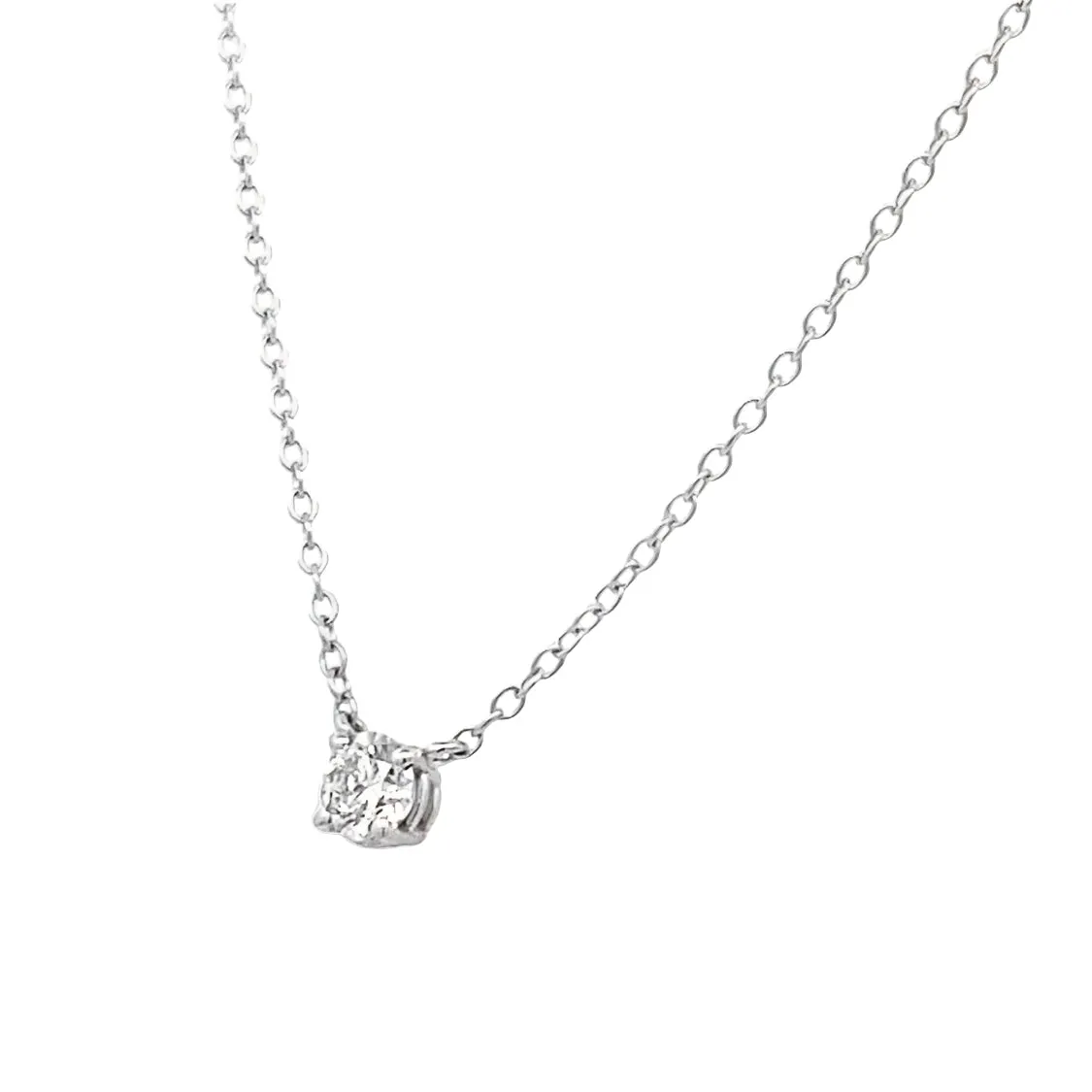 White Gold Solitaire Diamond Necklace