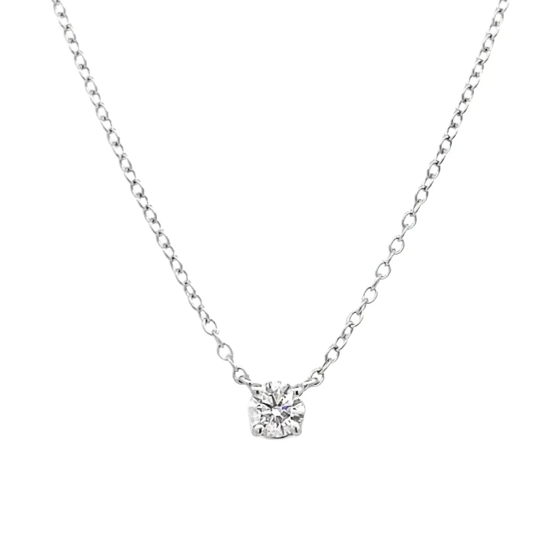 White Gold Solitaire Diamond Necklace