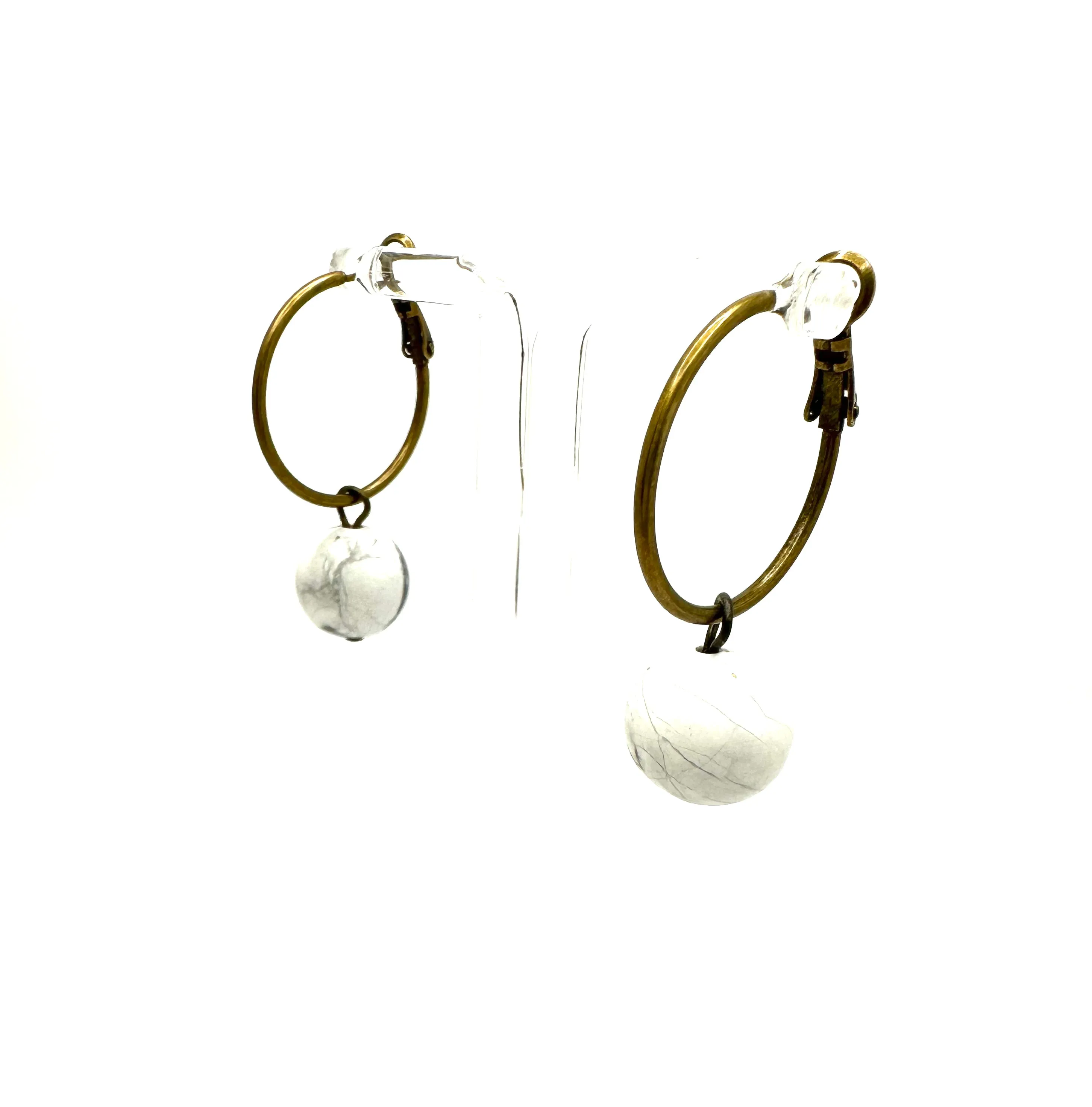 White Howlite Earrings
