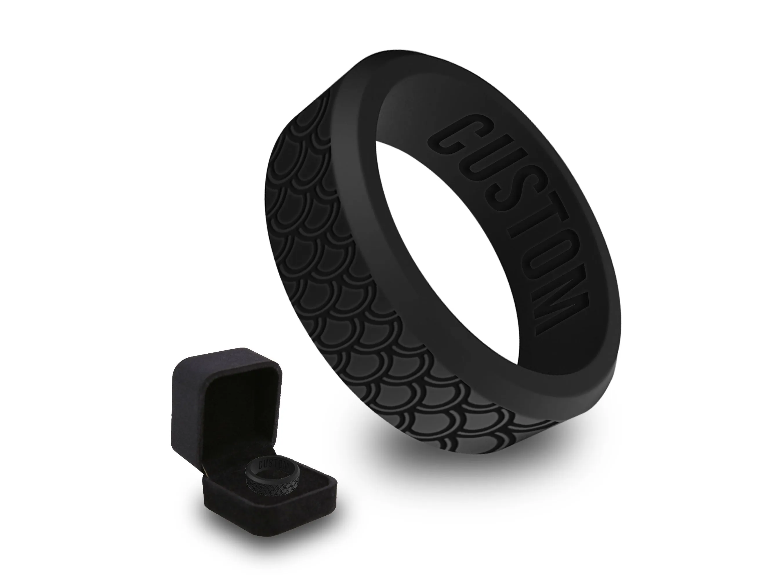 WildFire Fish Scale Mermaid Silicone Ring   Ring Box