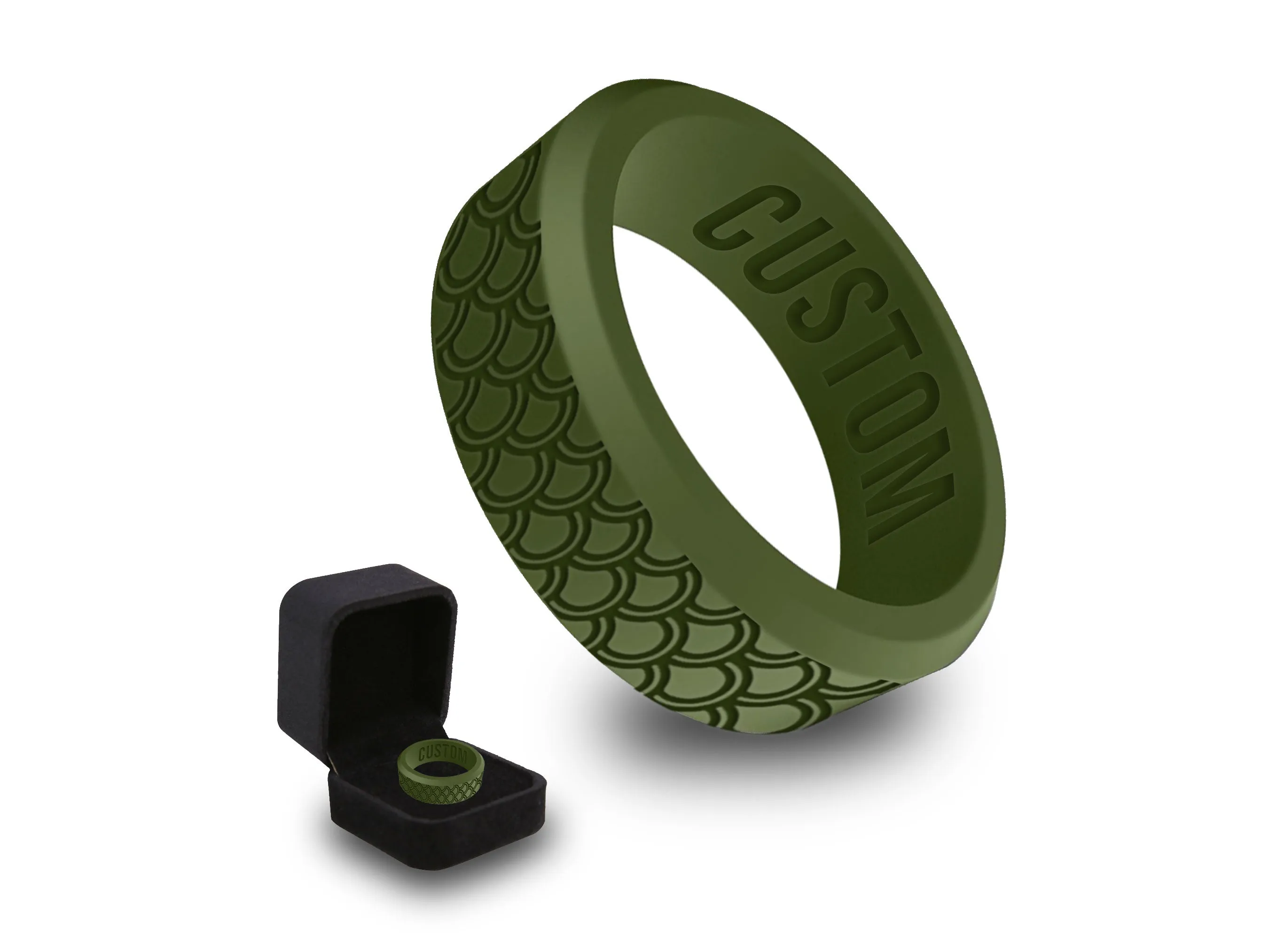 WildFire Fish Scale Mermaid Silicone Ring   Ring Box