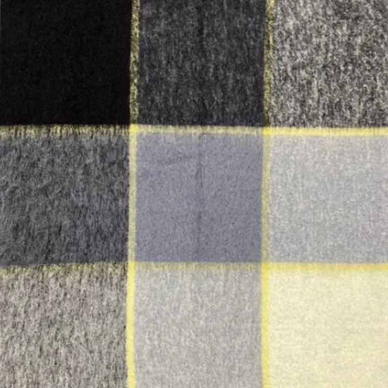 Windermere Plaid Mohair Throw 185 x 130cm in Arctic