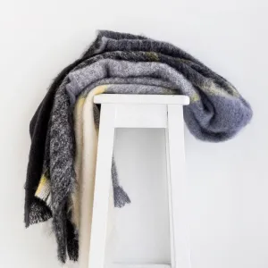 Windermere Plaid Mohair Throw 185 x 130cm in Arctic