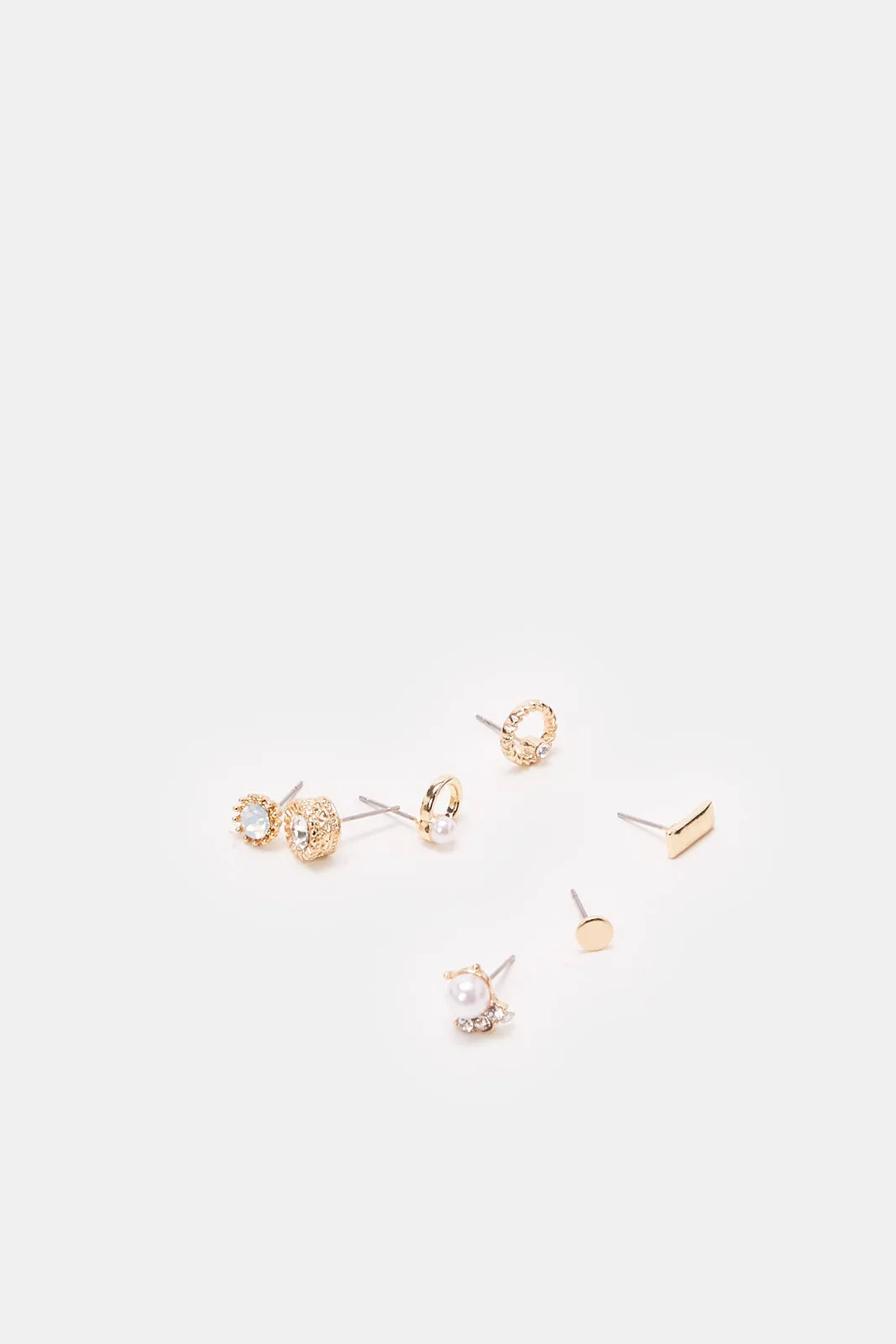 Women Gold Embellished Earrings Set (7 Piece)