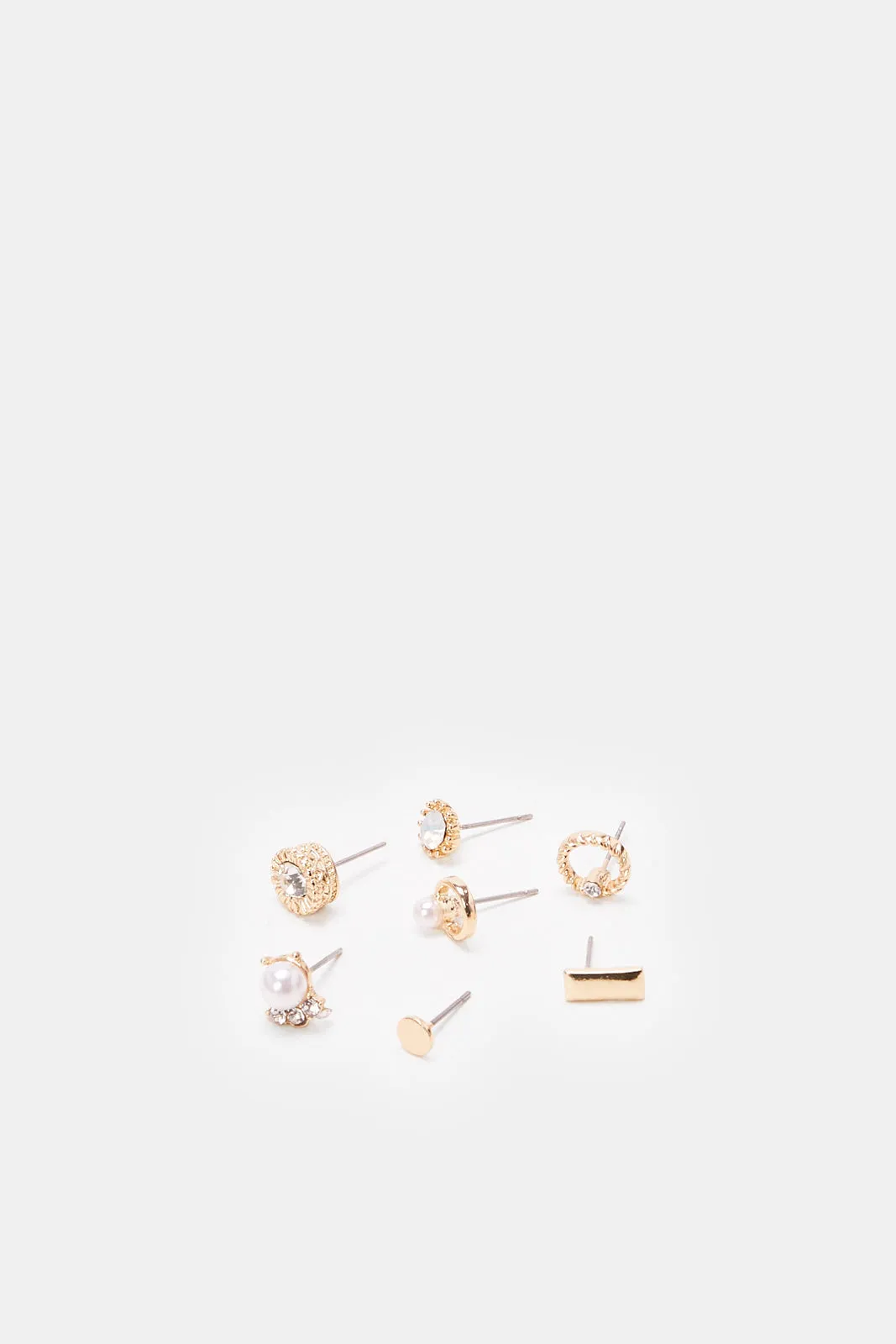 Women Gold Embellished Earrings Set (7 Piece)