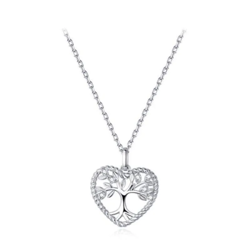 Womens Cubic Zirconia Tree of Life Necklace
