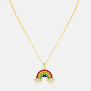 Women's Vermeil Diamond Rainbow Necklace Pendant