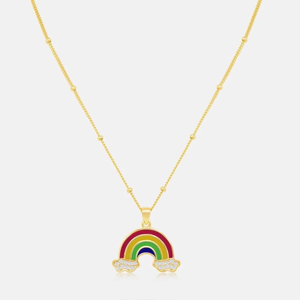 Women's Vermeil Diamond Rainbow Necklace Pendant