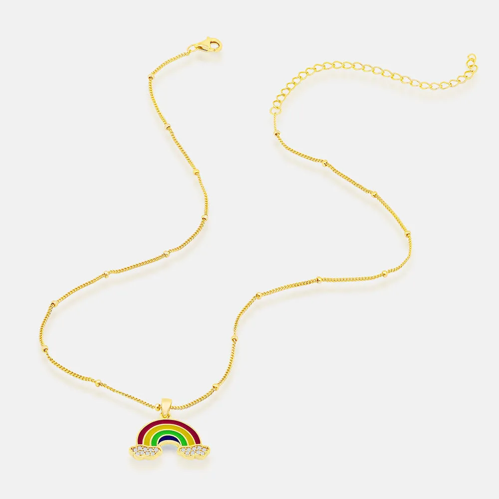 Women's Vermeil Diamond Rainbow Necklace Pendant